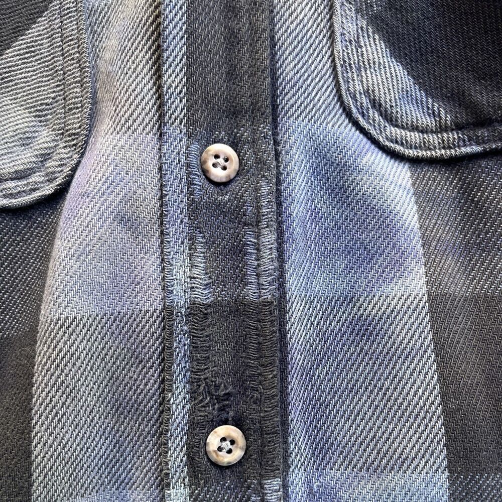 Handmade Tie Dye Purple & Black Plaid Utility Shirt Shacket - Unisex Size Large - Picture 7 of 9